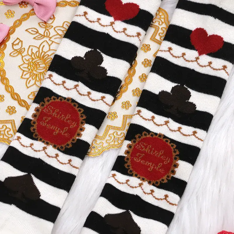 Pink Japanese Style Girls Socks with Lace & Cartoon Design - Image 7