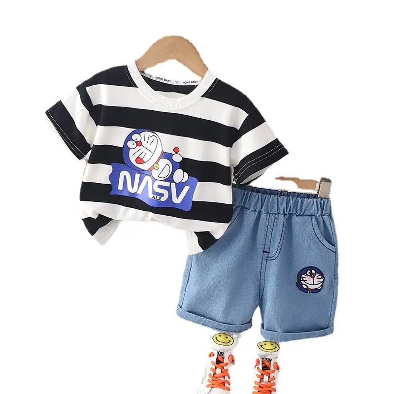 Children's Navy Blue NASA Cotton Shorts Suit Summer - Image 8