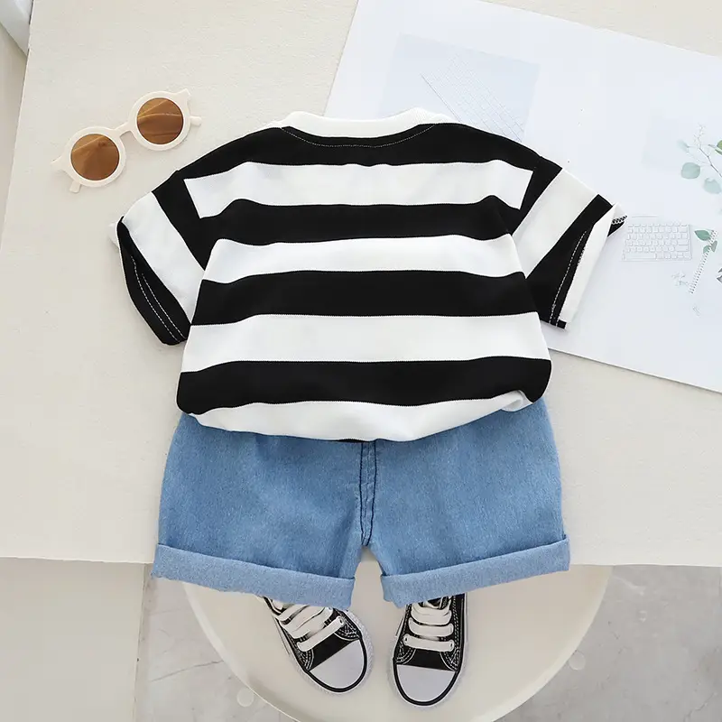 Children's Navy Blue NASA Cotton Shorts Suit Summer — feature 20