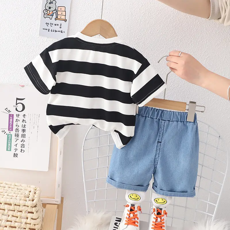 Children's Navy Blue NASA Cotton Shorts Suit Summer — feature 5