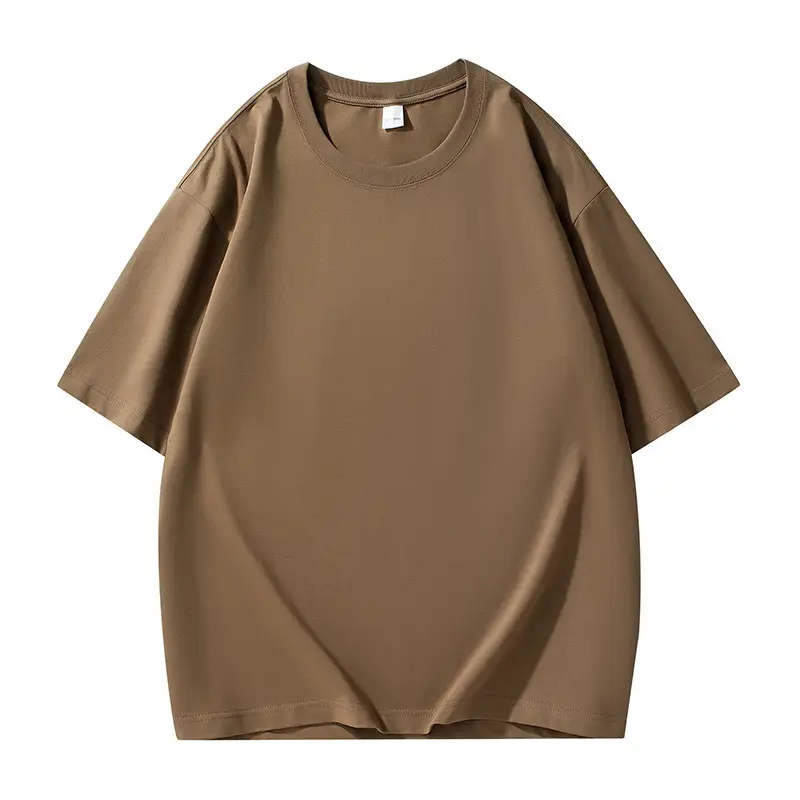 Heavy Cotton T-Shirt for Men Beige Big Drop Shoulder - Image 5