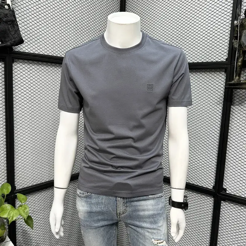 Men Black Slim Fit T-Shirt Summer 2024 - Image 2