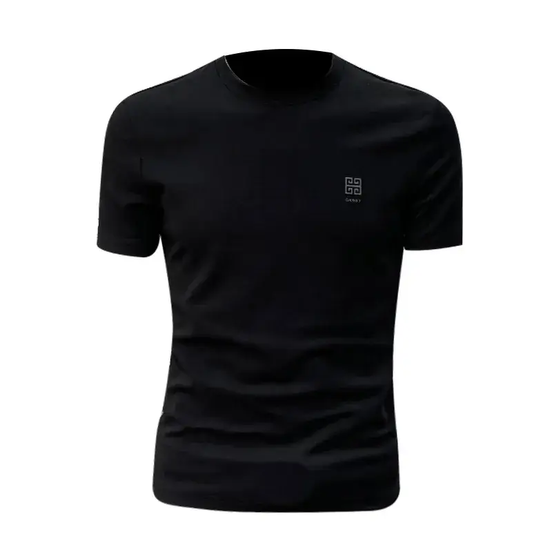 Men Black Slim Fit T-Shirt Summer 2024 - Image 6