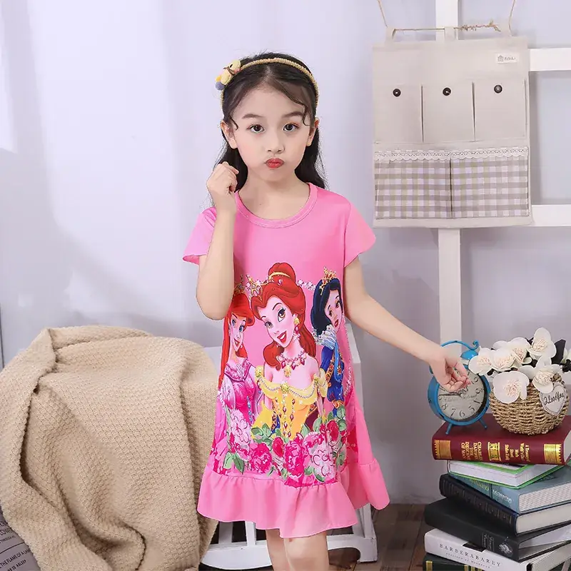 Princess Print Ruffled Nightgown for Girls — feature 12