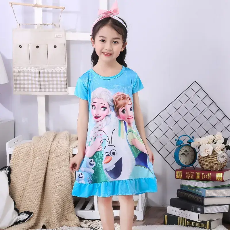 Princess Print Ruffled Nightgown for Girls — feature 15