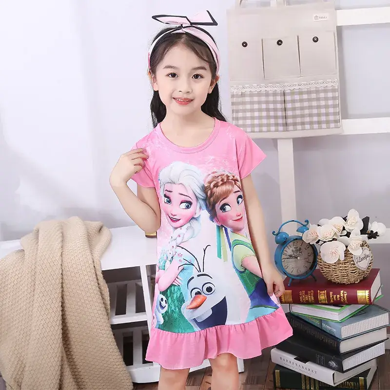 Princess Print Ruffled Nightgown for Girls — feature 16