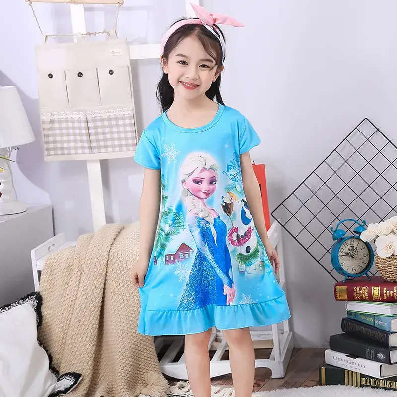 Princess Print Ruffled Nightgown for Girls — feature 17