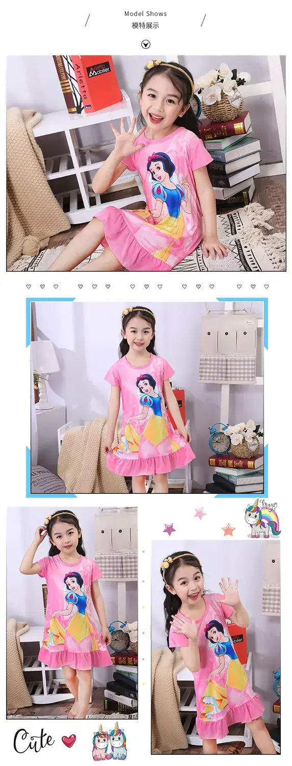 Princess Print Ruffled Nightgown for Girls — feature 9