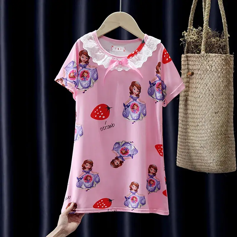 Princess Print Ruffled Nightgown for Girls - Image 13
