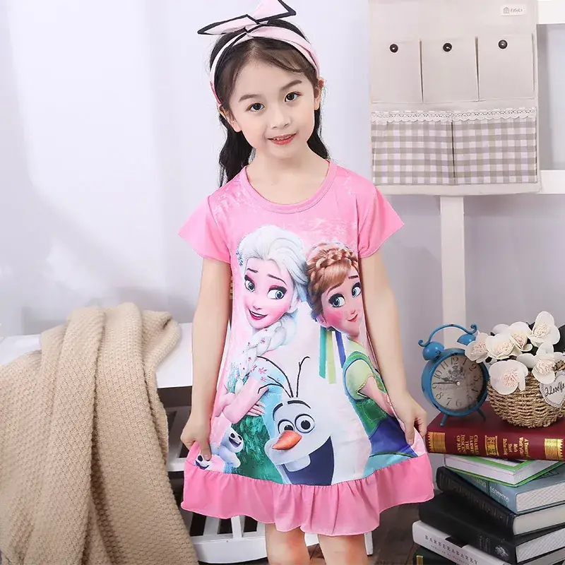 Princess Print Ruffled Nightgown for Girls - Image 2