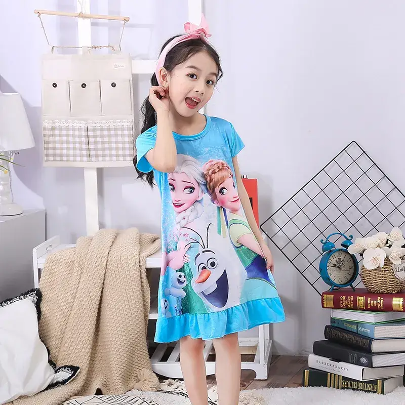 Princess Print Ruffled Nightgown for Girls - Image 3