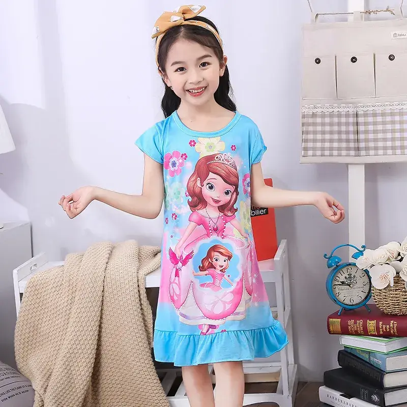 Princess Print Ruffled Nightgown for Girls - Image 8