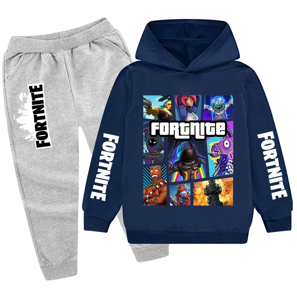 Kids Fortnite Hoodie Pants Set Pink Black Medium Large