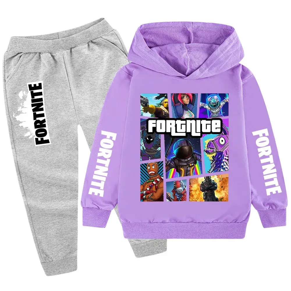 Kids Fortnite Hoodie Pants Set Pink Black Medium Large — feature 19