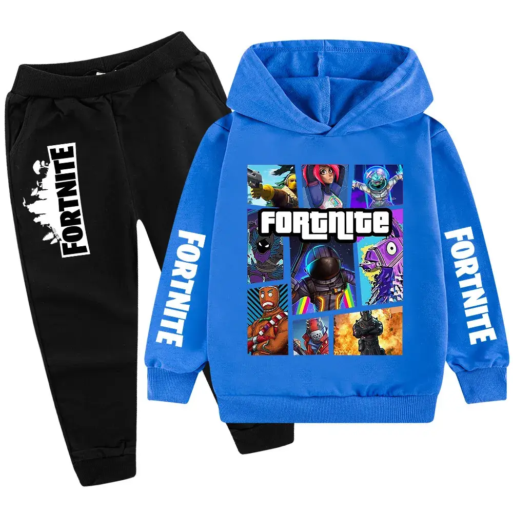 Kids Fortnite Hoodie Pants Set Pink Black Medium Large