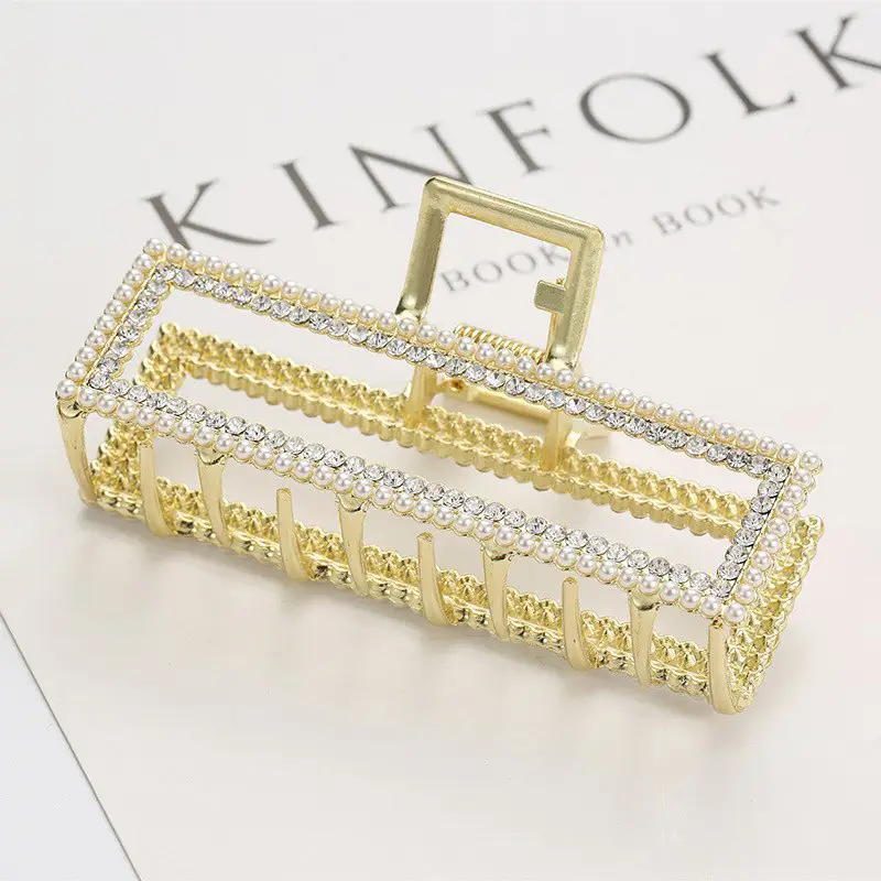 Gold Rhinestone Hair Clips for Women