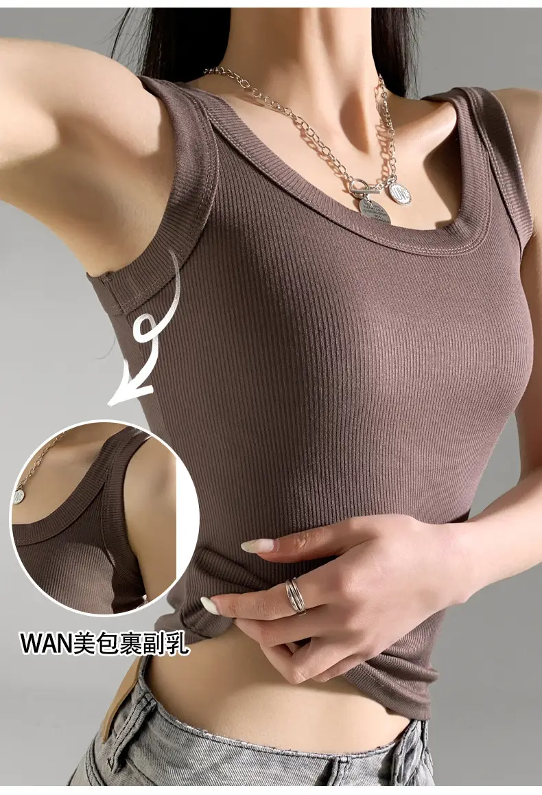 Women's New Summer Threaded Sleeveless Vest Large Size — feature 10
