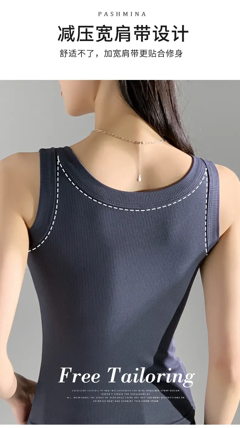 Women's New Summer Threaded Sleeveless Vest Large Size — feature 13