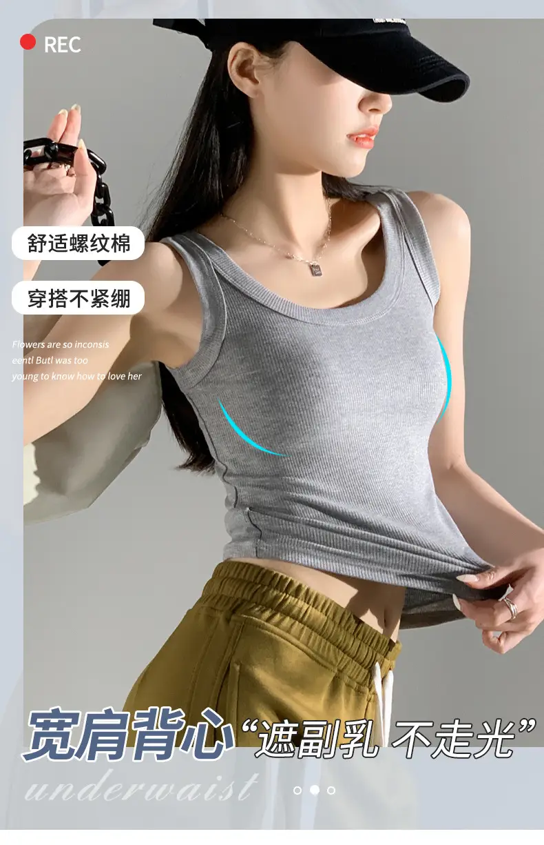 Women's New Summer Threaded Sleeveless Vest Large Size — feature 2