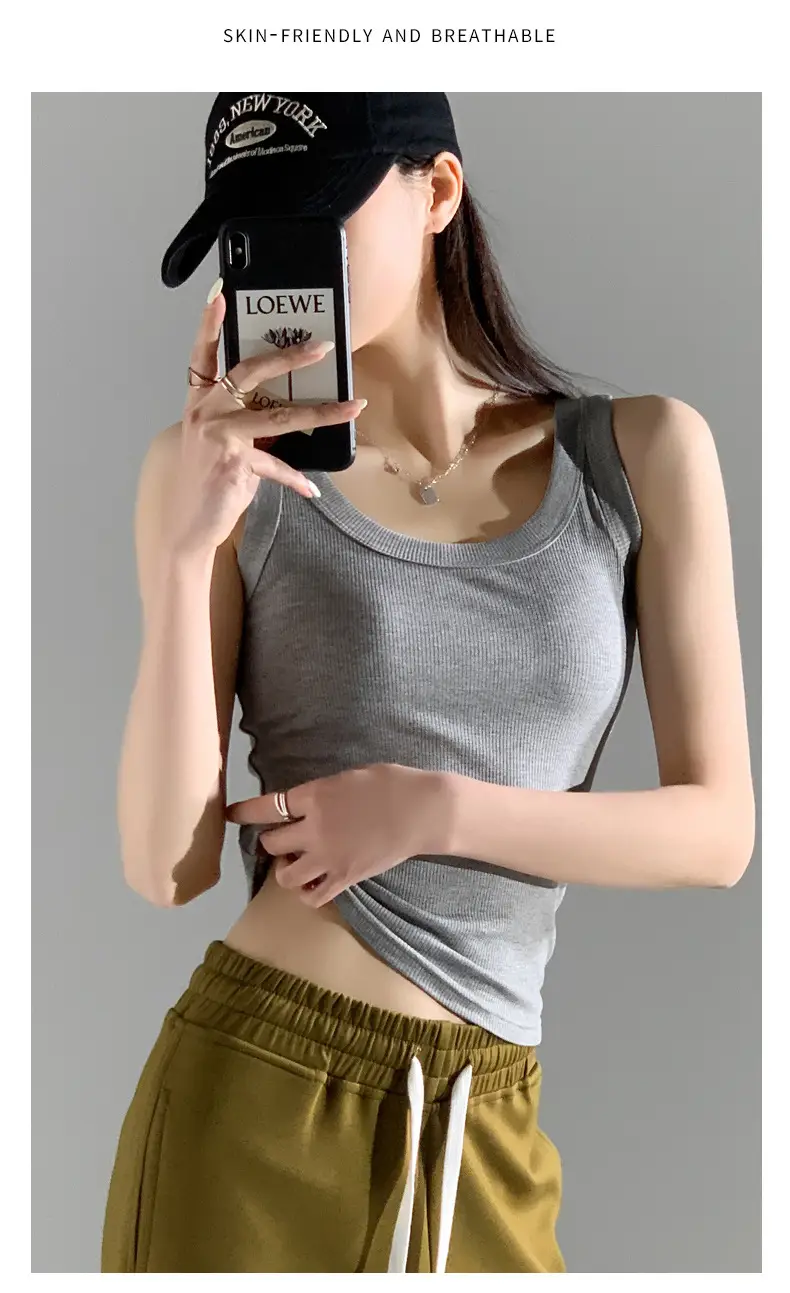 Women's New Summer Threaded Sleeveless Vest Large Size — feature 22