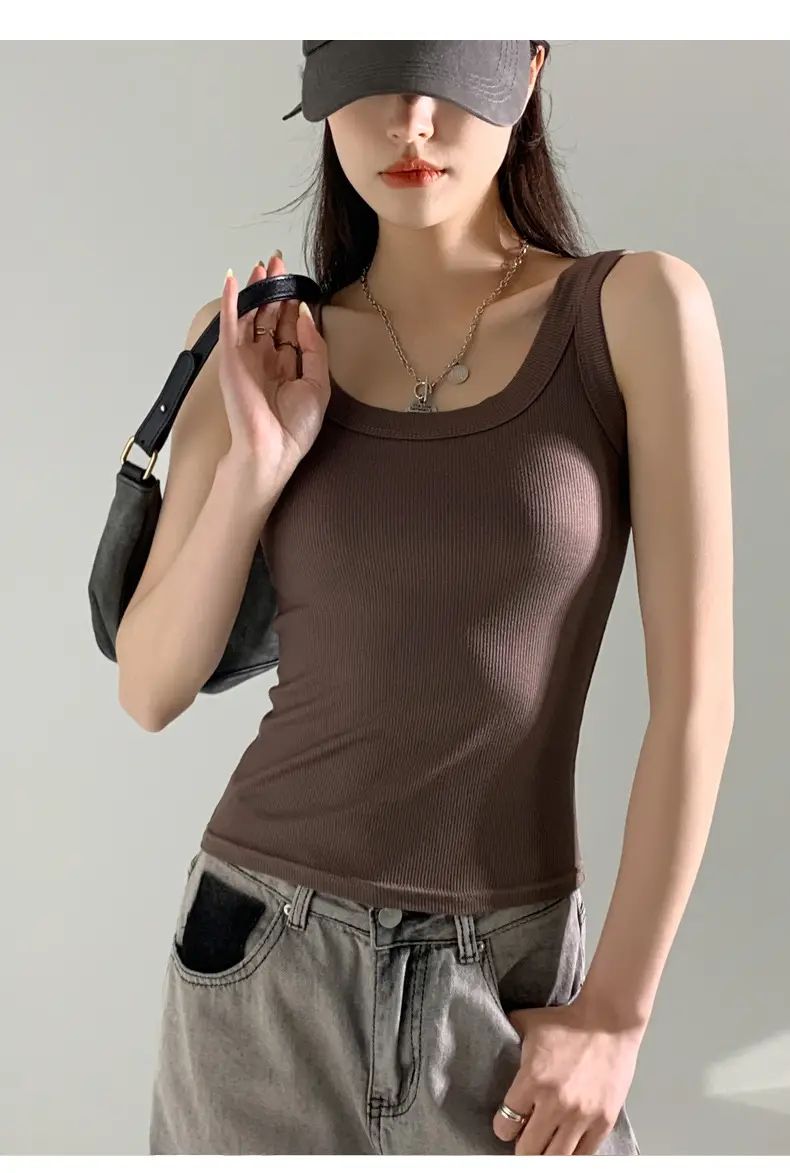 Women's New Summer Threaded Sleeveless Vest Large Size — feature 24