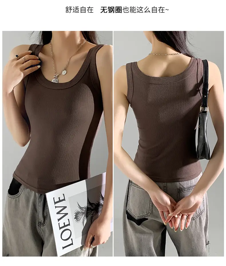 Women's New Summer Threaded Sleeveless Vest Large Size — feature 25