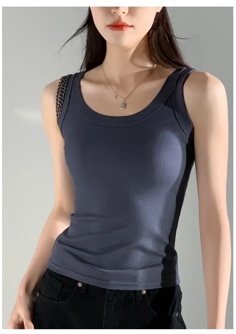 Women's New Summer Threaded Sleeveless Vest Large Size — feature 26