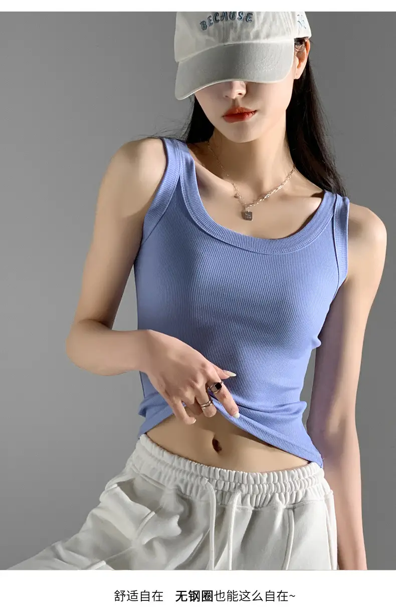 Women's New Summer Threaded Sleeveless Vest Large Size — feature 28