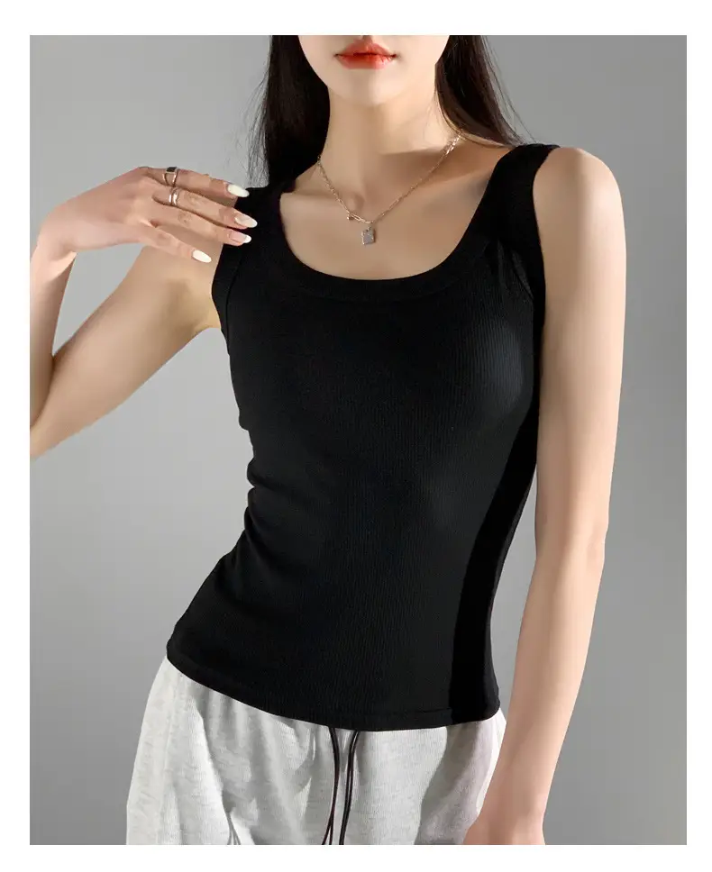 Women's New Summer Threaded Sleeveless Vest Large Size — feature 30