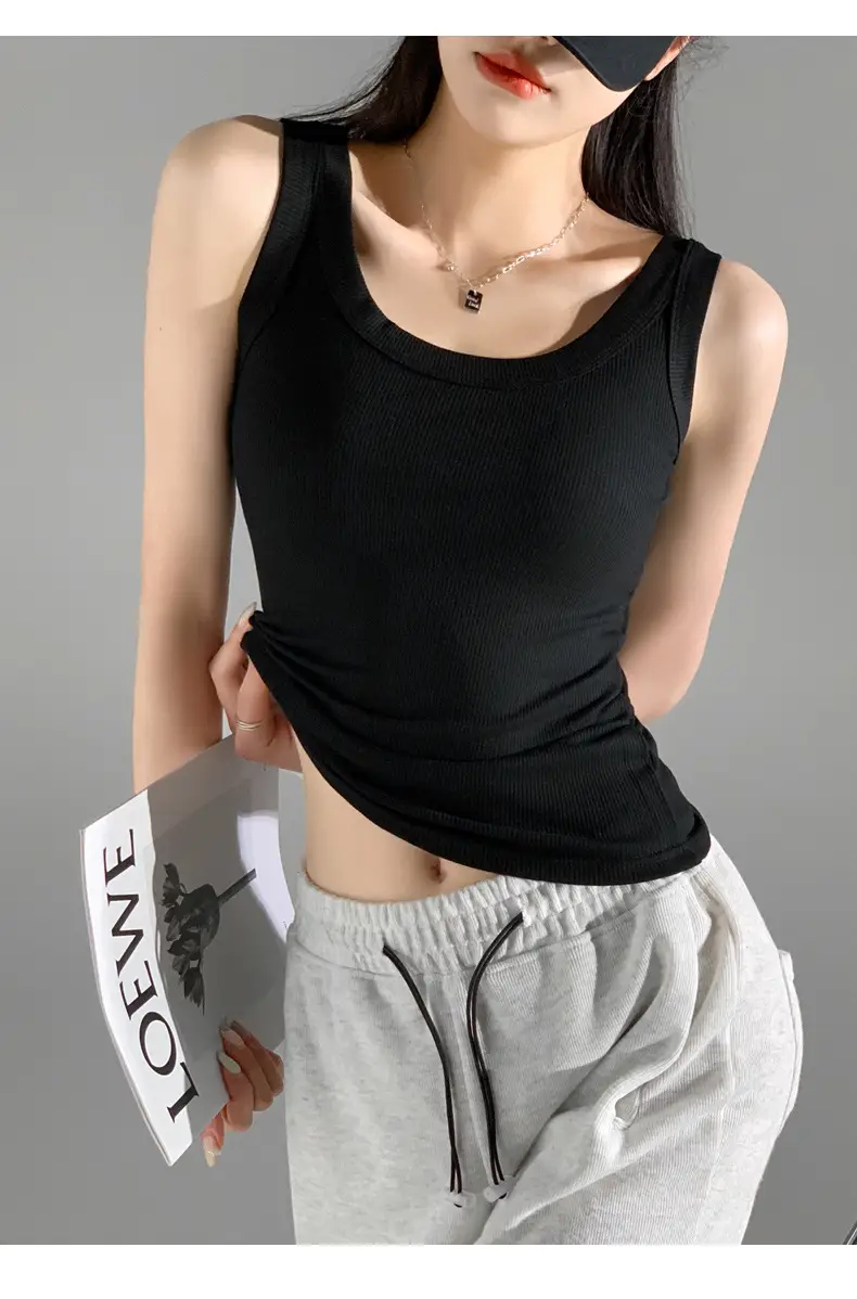 Women's New Summer Threaded Sleeveless Vest Large Size — feature 31