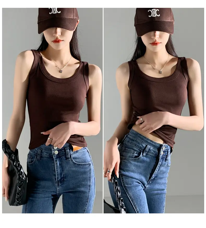 Women's New Summer Threaded Sleeveless Vest Large Size — feature 33