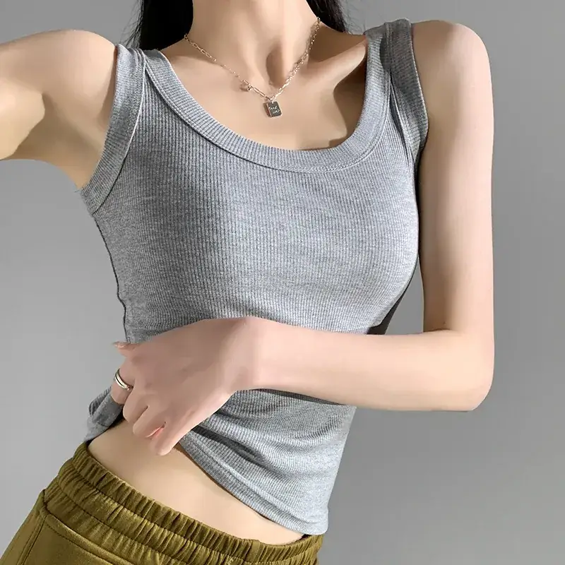 Women's New Summer Threaded Sleeveless Vest Large Size - Image 3