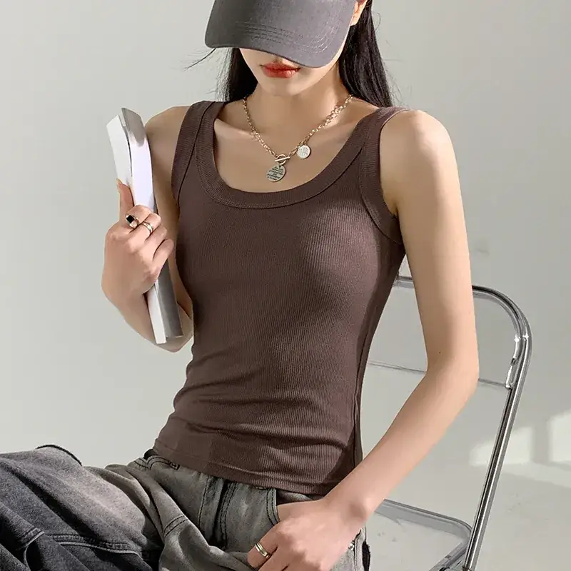 Women's New Summer Threaded Sleeveless Vest Large Size - Image 6