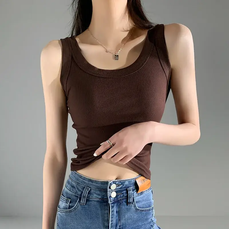 Women's New Summer Threaded Sleeveless Vest Large Size - Image 7