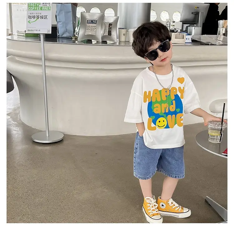 Boys Korean Style T-Shirt Summer 2023 Middle & Big — feature 13