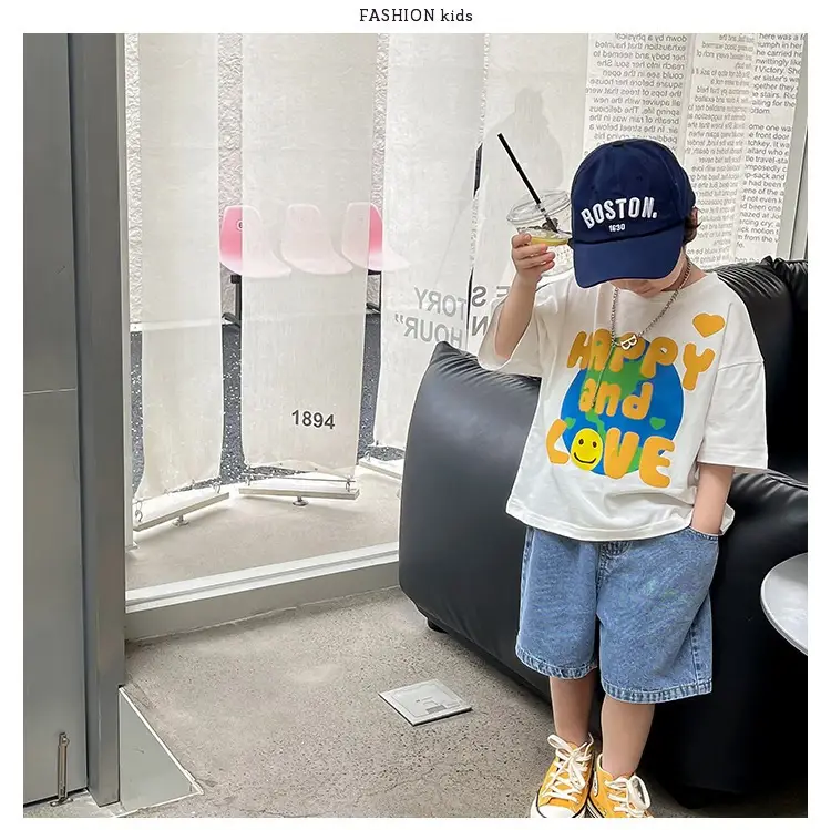 Boys Korean Style T-Shirt Summer 2023 Middle & Big — feature 16