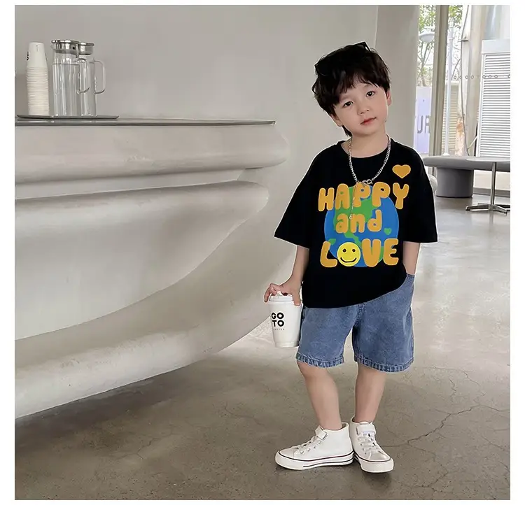 Boys Korean Style T-Shirt Summer 2023 Middle & Big — feature 18