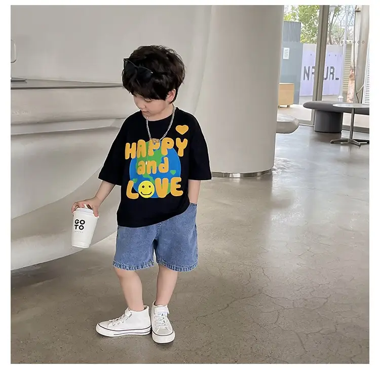 Boys Korean Style T-Shirt Summer 2023 Middle & Big — feature 19