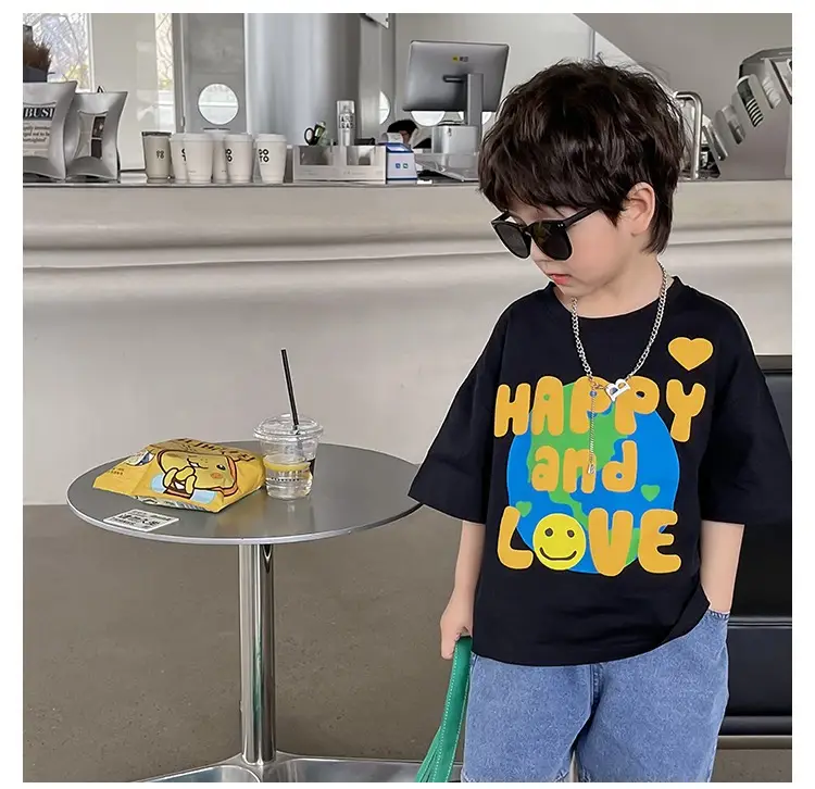 Boys Korean Style T-Shirt Summer 2023 Middle & Big — feature 22