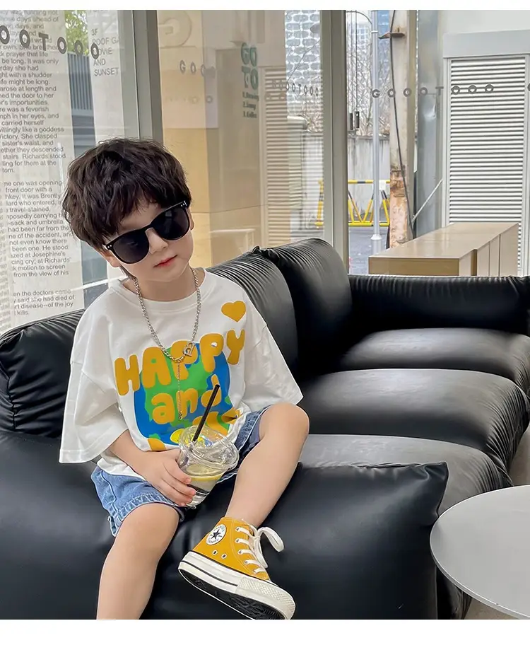 Boys Korean Style T-Shirt Summer 2023 Middle & Big — feature 4