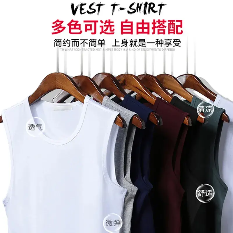 Men V-neck Sleeveless Vest Dark Green Slim Fit - Image 19