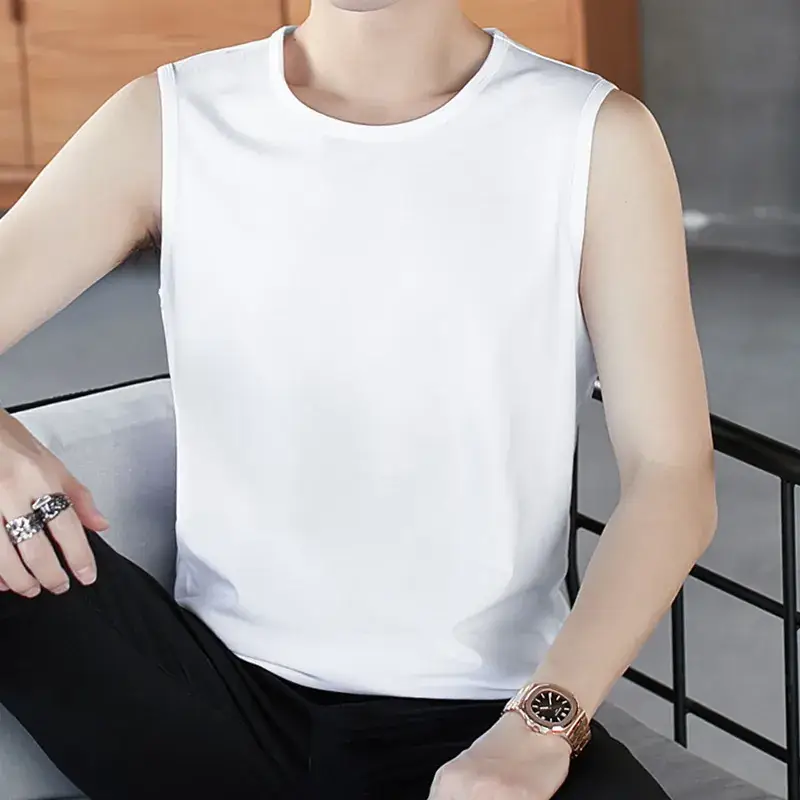 Men V-neck Sleeveless Vest Dark Green Slim Fit - Image 2