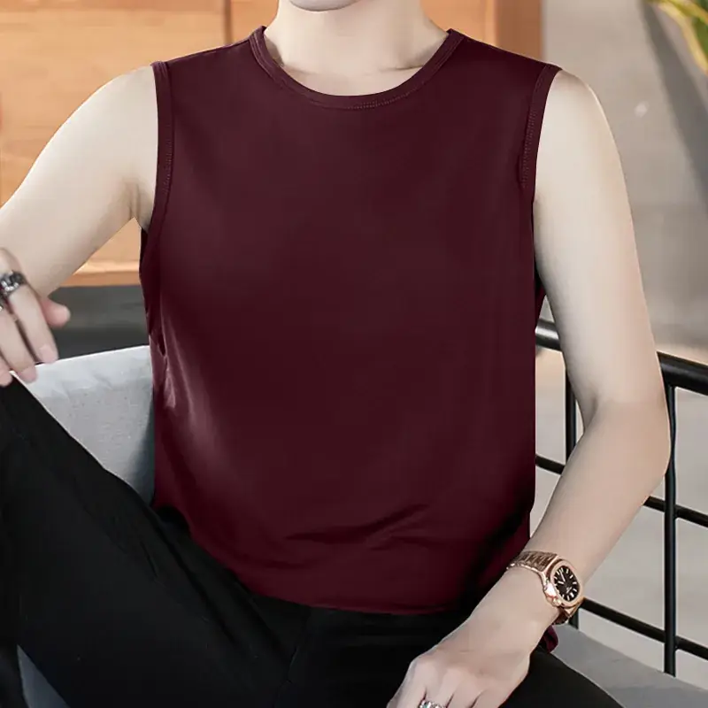 Men V-neck Sleeveless Vest Dark Green Slim Fit - Image 6