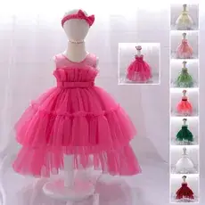 Purple Sequined Baby Girl Party Dress with Puffy Skirt — feature 4