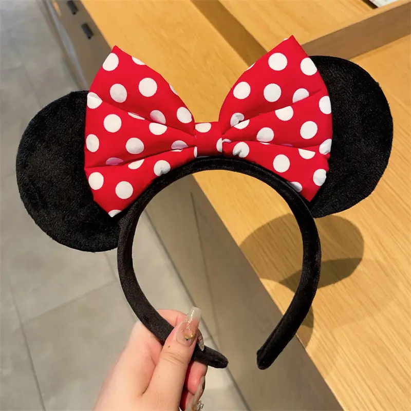 Minnie Mouse Sequins Headband Red Black Cartoon - Image 6