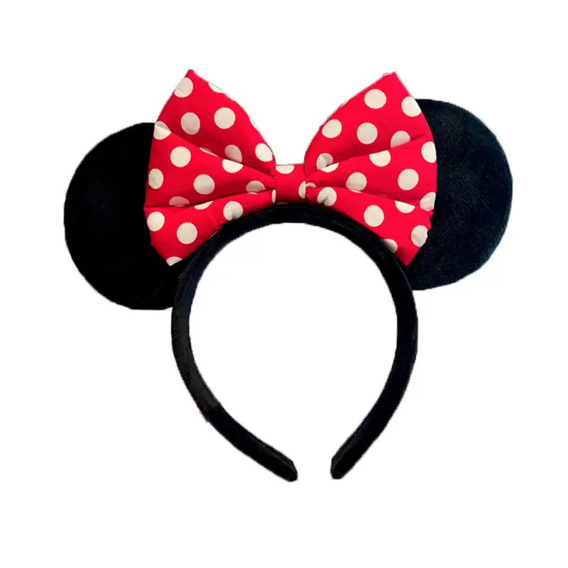 Minnie Mouse Sequins Headband Red Black Cartoon - Image 9