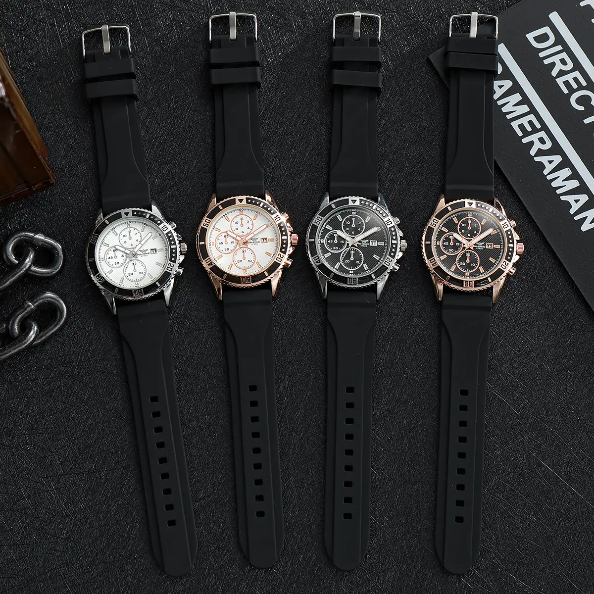 2023 Men's Silicone Quartz Watch with Three-Eye Design — feature 1