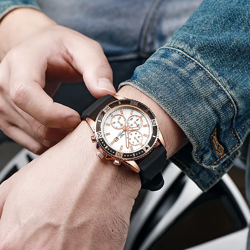 2023 Men's Silicone Quartz Watch with Three-Eye Design — feature 3