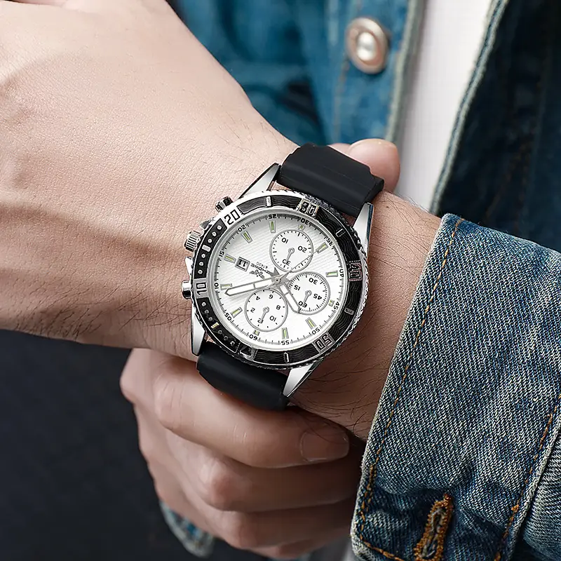 2023 Men's Silicone Quartz Watch with Three-Eye Design — feature 4