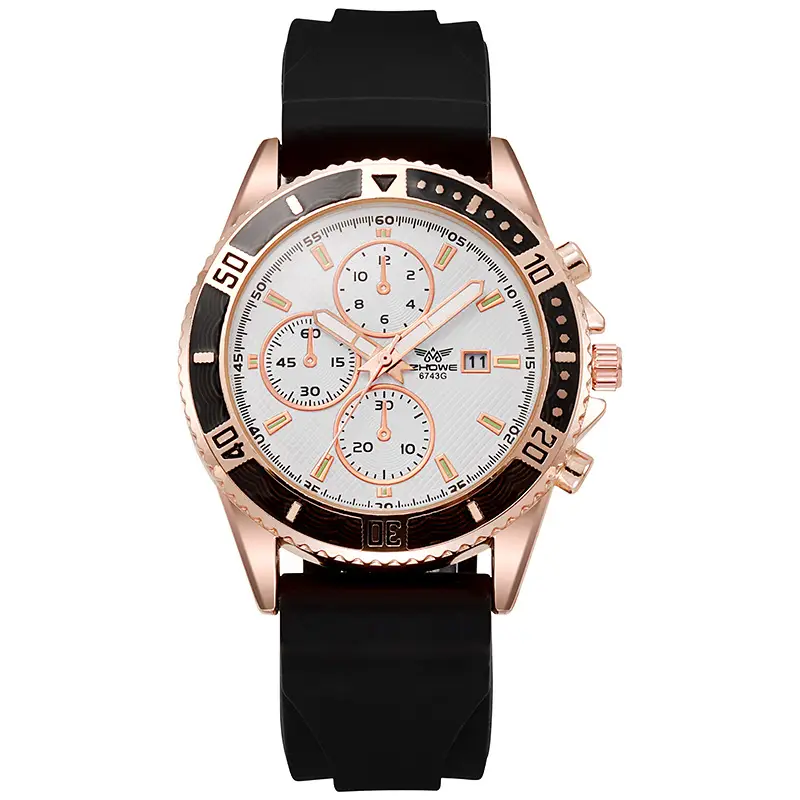2023 Men's Silicone Quartz Watch with Three-Eye Design - Image 2